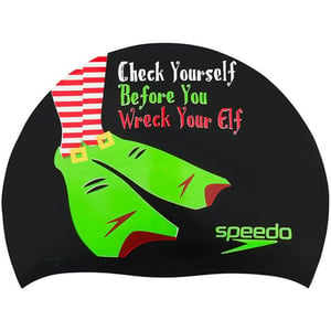 Speedo UnisexAdult Swim Cap Silicone  Manufacturer DiscontinuedHoliday BlackGreen