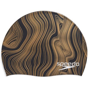 Speedo UnisexAdult Swim Cap Silicone Elastomeric  Manufacturer DiscontinuedBlackGold