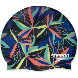 Speedo UnisexAdult Swim Cap Silicone Elastomeric  Manufacturer DiscontinuedGraphic Floral