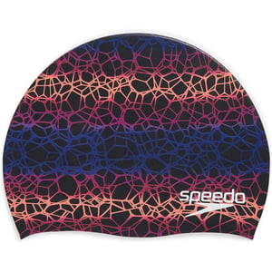 Speedo UnisexAdult Swim Cap Silicone Elastomeric  Manufacturer DiscontinuedScaled PurpleOrange