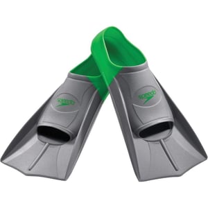 Speedo UnisexAdult Swim Training Fins Silicone Short BladeGreenGrey