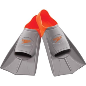 Speedo UnisexAdult Swim Training Fins Silicone Short BladeOrangeGrey