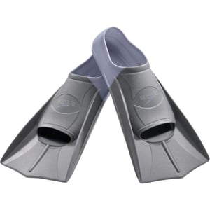 Speedo UnisexAdult Swim Training Fins Silicone Short BladeWhiteGrey