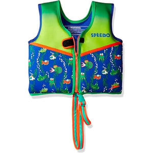 Speedo UnisexChild Swim Flotation Classic Life Vest Begin to Swim UPF 50Sapphire Blue Printed