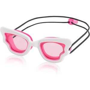 Speedo UnisexChild Swim Goggles Sunny G Ages 38WhiteVermillion