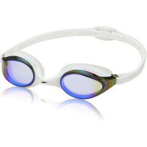 Speedo Unisexchild Swim Goggles Junior Hyper Flyer Ages 614WhiteEmerald Mirrored