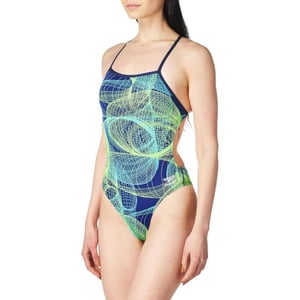 Speedo Womens Cyclone Strong Back Endurance one Piece SwimsuitBlueGreen