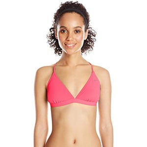 Speedo Womens Endurance Lite Solid Triangle Tie Back Bikini TopHot Coral