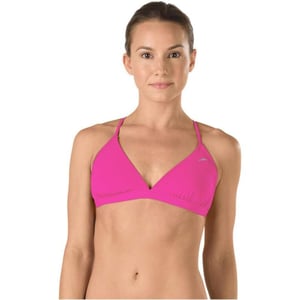 Speedo Womens Endurance Lite Solid Triangle Tie Back Bikini TopPinkPink