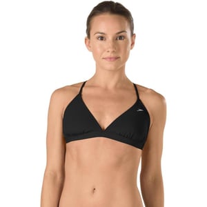 Speedo Womens Endurance Lite Solid Triangle Tie Back Bikini TopSpeedo Black