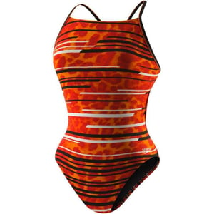 Speedo Womens Flow Control Cross Back Endurance one Piece SwimsuitGot You Speedo Orange