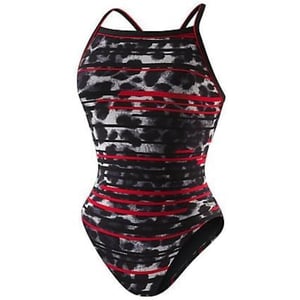 Speedo Womens Flow Control Cross Back Endurance one Piece SwimsuitSpeedo Red