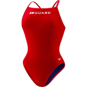 Speedo Womens Guard Swimsuit One PieceFly Back Us Red