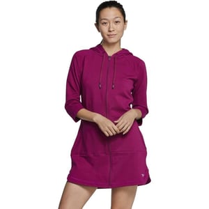 Speedo Womens Hooded Aquatic Fitness Robe and CoverUp with Full Front ZipRaspberry Radiance