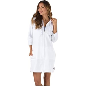 Speedo Womens Hooded Aquatic Fitness Robe and CoverUp with Full Front ZipWhite