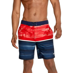 Speedo Womens Swim Trunk Knee Length Boardshort Bondi Striped18 Oasis High Risk Red