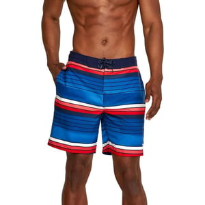 Speedo Womens Swim Trunk Knee Length Boardshort Bondi Striped18 Seafaring High Risk Red