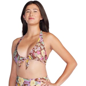 Speedo Womens Swimsuit Bikini Top VNeck HalterMixed Blooms