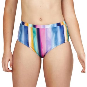 Speedo Womens Swimsuit Bottom Bikini High WaistRainbow Stripe