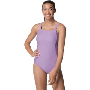 Speedo Womens Swimsuit One Piece Adjustable Square Neck Contemporary CutRib Fairy Wren