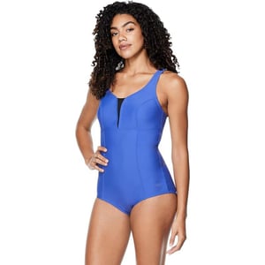 Speedo Womens Swimsuit One Piece Creora Highclo TouchbackRoyal Blue