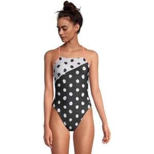 Speedo Womens Swimsuit One Piece Endurance Turnz Tie Back PrintedSpeedo Black Dot