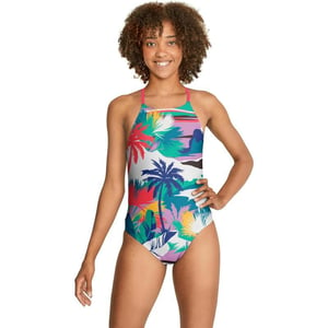 Speedo Womens Swimsuit One Piece Endurance Turnz Tie Back PrintedSummer Scenic