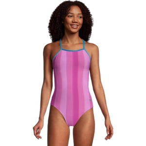 Speedo Womens Swimsuit One Piece Endurance X Back PrintedFuchsia Purple