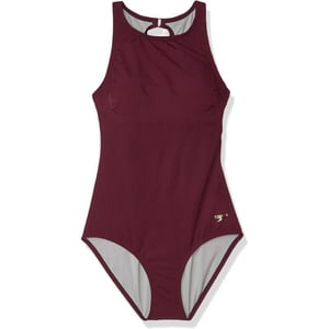 Speedo Womens Swimsuit One Piece High Neck Contemporary CutPotent Purple