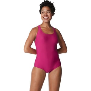 Speedo Womens Swimsuit One Piece Powerflex Ultraback SolidFestival Fuchsia