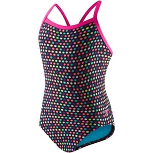 Speedo Womens Swimsuit One Piece Prolt Propel Back PrintedDiscontinuedBlackHot Coral