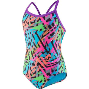 Speedo Womens Swimsuit One Piece Prolt Propel Back PrintedDiscontinuedBlackPink