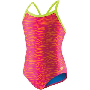 Speedo Womens Swimsuit One Piece Prolt Propel Back PrintedDiscontinuedPinkOrange