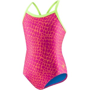 Speedo Womens Swimsuit One Piece Prolt Propel Back PrintedDiscontinuedPop Yellow