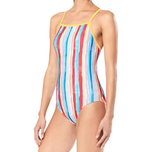 Speedo Womens Swimsuit One Piece Prolt Propel Back PrintedRainbow Brights