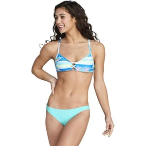 Speedo Womens Swimsuit Top Bikini Endurance Lite Tie Back PrintMulti Pastel