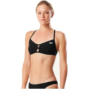 Speedo Womens Swimsuit Top Bikini Endurance Lite Tie Back SolidNew Speedo Black