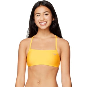 Speedo Womens Swimsuit Top Bikini Endurance Strappy Back DemiLemon Chrome