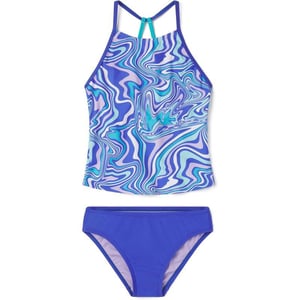 Speedo Womens Swimsuit Two Piece Tankini Thin StrapPurple Hebe