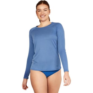 Speedo Womens Uv Swim Shirt Long Sleeve RashguardHeather Bright Cobalt