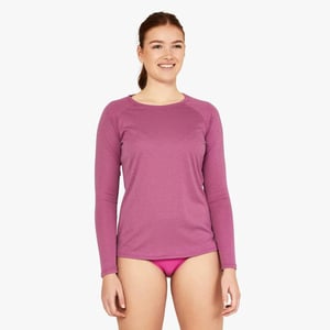 Speedo Womens Uv Swim Shirt Long Sleeve RashguardHeather Festival Fuchsia