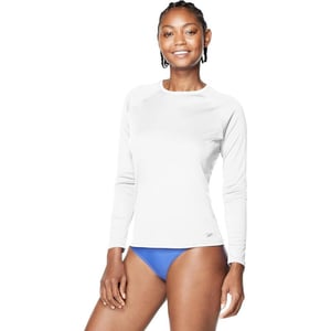 Speedo Womens Uv Swim Shirt Long Sleeve RashguardSolid White