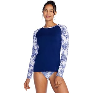 Speedo Womens Uv Swim Shirt Long Sleeve RashguardVoile Print Floral