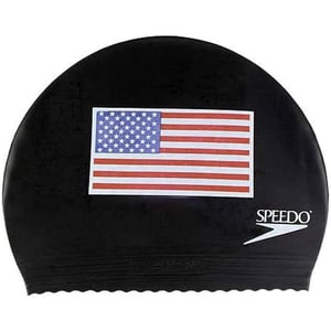 Team Speedo Unisex USA Swim Cap LatexFlag Black