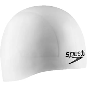 Speedo UnisexAdult Swim Cap Silicone Aqua VWhite Flat