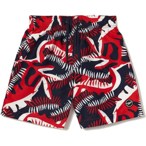 Speedo Boys Swim Trunk Mid Length Redondo PrintedCoral Leaves High Risk Red