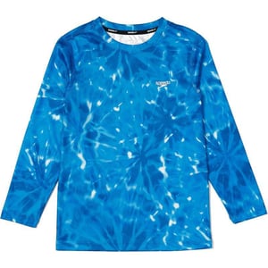 Speedo Boys UV Swim Shirt Long Sleeve Tee GraphicElectric Blue Lemonade