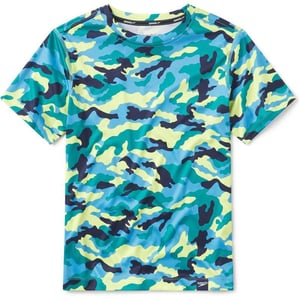 Speedo Boys Uv Swim Shirt Short Sleeve Tee GraphicCamo Cover Navigate