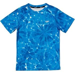 Speedo Boys Uv Swim Shirt Short Sleeve Tee GraphicElectric Blue Lemonade