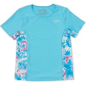 Speedo Girls UV Swim Shirt Short Sleeve Printed RashguardUv Swim Shirt Short Sleeve Printed Rashguard Blue Atoll